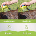 Wondurdog Deluxe Indoor Outdoor Dog Wash Kit for Shower and Garden Hose w/Water Pressure Control, Splash Shield & Rubber Scrubbing Attachment. Fast & Easy Dog Bath. Cleaning for Short & Long Hair Pet