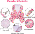YKYUASD Dog Harness and Leash Set Adjustable Puppy Harness Mesh Vest Set Bow Knot Pet Clothes for Small Girl Dog Cat Summer (Pink, Small)