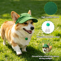 Pet Dog Baseball Cap, Cat Hat, Cat Dog Sun Cap with Ear Holes, Adjustable Puppy Outdoor Sun Hat (Pure Green, Large)