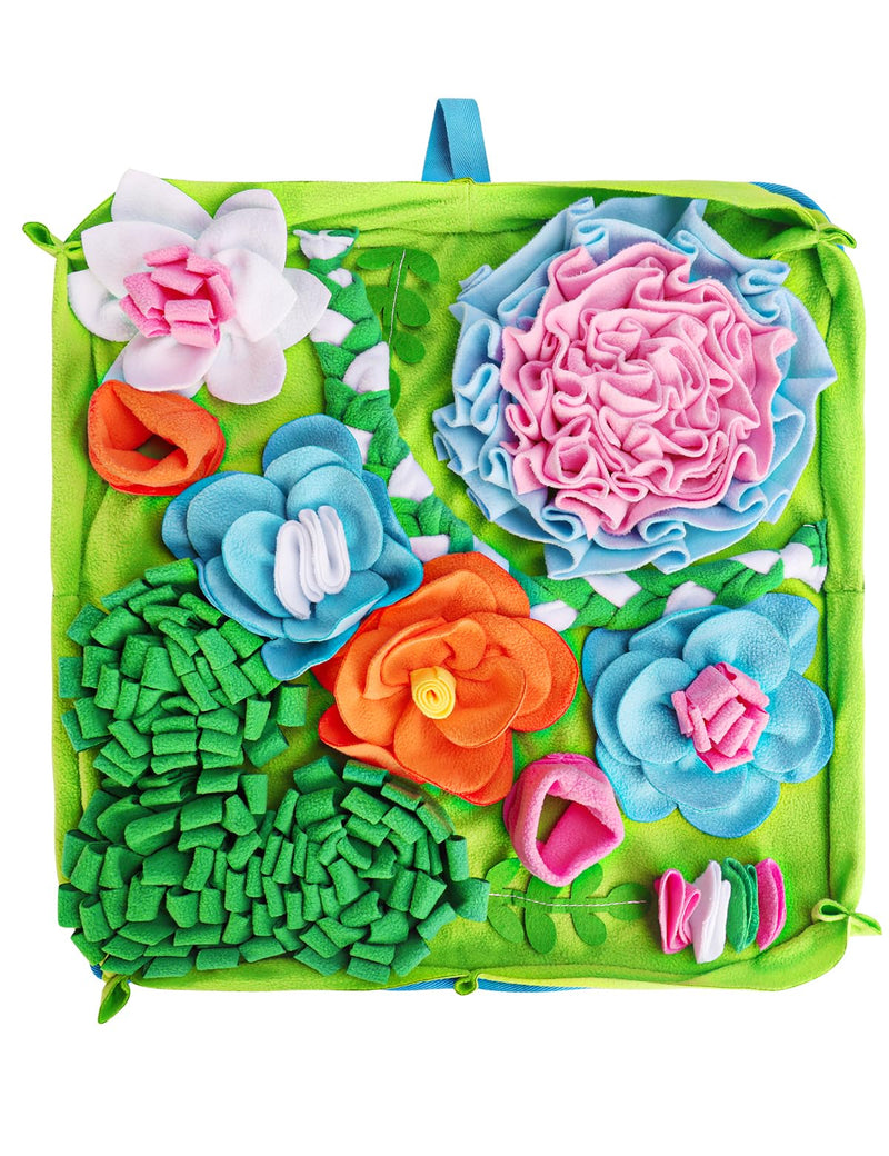 Qxsnuvvlg Snuffle Mat for Dogs, Slow Feeding Game Interactive Puzzle Dog Food Mat,Encourage Natural Foraging Skill-Dog Snuffle Mat 19.7''x19.7''Easy to Clean, Durable
