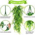 QUOZUO Bearded Dragon Tank Accessories, Terrarium Hanging Plant Vines Artificial Leaves Reptile Hide, Bridge Jungle Clim