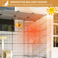 Oneluck 41 Inch Catio Outdoor Cat Enclosure with Super Large Enter Door, Balcony Cat Playpen with Platforms,DIY Outside 