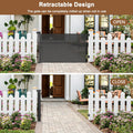 Weatherproof Outdoor Retractable Gate for Dogs with No Rust Stainless Steel Screws and Rods, 55" Wide Waterproof Retractable Baby Gates, Scratch-Resistant Mesh Safety Outdoor Pet Gate for Deck, Black