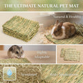 Sukh Bunny Mat, Grass Mats for Rabbits - 2 Pack Natural Woven Hay Cage Bed