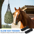 2-Pack Heavy Duty Hay Bags, Slow Feeder for Horses & Goats with 2-Inch Holes, Adjustable Drawstring Hay Net to Reduce Wa