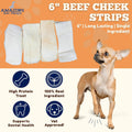 Amazing Dog Treats - Beef Cheek Strips Premium Dog Chew (6 Inch - 12 Pack) - NO Odor - Thick Cut - Rawhide Alternative - Beef Cheek Slice Chip Sticks - No Dyes, Chemicals, or Preservatives