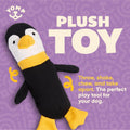 Yomp Penguin Dog Toy – Durable Stuffed, No Squeaker Dog Toys with Natural Canvas and Crinkle Paper – Interactive Stuffed