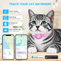 2-in-1 GPS Tracker for Cats: Smart Pet Collar with Real-Time Tracking,No Monthly Fee/Subscription (iOS & Android) Waterp