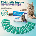 12Pcs Cat Flea&Tick Topical Drops, Flea and Tick for Cats & Kittens 8 Weeks or Older, Monthly Use