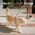 Dooradar Cat Harness and Leash, Escape Proof Adjustable Kitten Vest, Lightweight Soft Pet Straps, Easy Wearing for Small Medium Kitty Safe Walking Travel Control, Orange & Black, S
