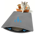 Xuanyaente Double Layer Ultra Soft Cat Litter Mat - 23.4"x14.7" for Single Cat, BPA-Free, Upgraded Non-Slip & Urine-Proof Bottom Layer, Durable & Easy Clean, Gray