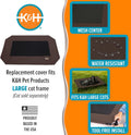 K&H Pet Products Dog Cot Replacement Cover, Designed to fit K&H Large Pet Cots (Sold Separately), Indoor Outdoor, Breathable Cooling Mesh Center, Machine Washable - Large 42 X 30in Chocolate