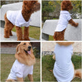 lovelonglong Basic Dog Polo Shirts Premium Cotton, Polo T-Shirts for Large Medium Small Dogs with a Two-Button Collar Blank Color White M