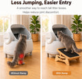Wooden Litter Box Ramp, 4-Position Adjustable Cat Step for Automatic