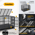 Oranland 48 inch Heavy Duty Indestructible Dog Crate,2025 New Upgraded Reinforced Baseplate for Large Dogs,XL Dog Crate for High Anxiety Dogs/Max Load Capacity 250lbs/Double Door with Wheels