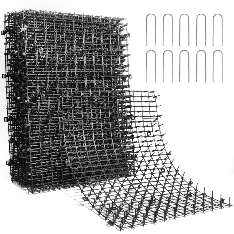 POMEAT Cat Scat Mat with Spikes Cat Deterrent Outdoor Scat Mats for Cats and Dogs (Black)