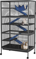Garvee Metal Small Animal Cages, 58" h Large Ferret Nation Cage with Hammock, 7 Removable Platforms for Sugar Glider, Gu