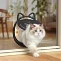 HIDROSIL Cat Door for Screen Door, Inside Openning 10x10x0.5 inch, Patent Desigh Pet Screen Door with Lockable Magnetic Flap for Doggy and Cat Door, Suitable 0-18lb Cats and Small Dogs, Black