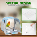 Small Bird Carrier, Large Window Travel Cage with Stand and Easy Clean Tray for Parrot Parakeet Cockatiels, Lightweight 