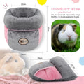 YUEPET Guinea Pig Bed, Warm Fleece Slipper-Shaped Cuddle Cave, Grey