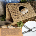 Hanging Reptile Hide Cave,Natural Seagrass Bearded Dragon Hammock Hideout,L