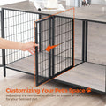 MAHANCRIS Dog Crate Furniture for 2 Dogs, 43.3" Dog Kennel with Removable Divider, Heavy Sturdy Dog Furniture Style Double Cage for Small Medium Dog, Indoor Pet House End Table, Greige DCHG1201