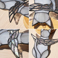 BOXCASA Cat Memorial Gifts for Loss of Cat, Gray Angel Cat Suncatcher with Iridescent Wings, Stained Glass Window Hanging, Pet Sympathy Gift for Women, Memorial Gift