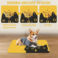 Cute Black Cat Peeking Pet Bowl Mat, Absorbent Placemat for Food and Water, Waterproof Non-Slip Rubber Base – 12x20 Inch