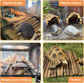 Hamiledyi Extra Large Wooden Reptile Hideout Bearded Dragon Bendy Bridge Climbing Ladder Hiding Hut Reptiles Hide Cave H