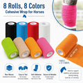 8 Pcs Self-Adhesive Bandages Wrap 4" x 5 Yards Elastic Vet Wrap