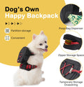 Adjustable Dog Backpack Harness with Reflective Leash, Backpack for Small Dogs, Built in Poop Bag Dispenser, Detachable 