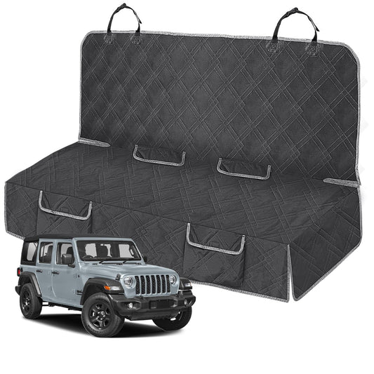 Kistrba Dog Car Seat Cover Compatible with Jeep Wrangler 4 Door 2007-2025, Waterproof Pet Bench Seat Cover for Back Seat, 600D Heavy Duty Scratch Proof Nonslip Truck Seat Covers for Dogs