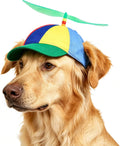 Propeller Baseball Cap for Big Dogs & Cats - Adjustable Strap Pet Sun Hat with Ear Holes, Colorful Fun Sports Hat for Pa