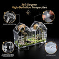 Jumping Spider Enclosure, Acrylic Terrarium with Partition Divider (1-2 Compartments), Dual Magnetic Doors & All-Side Ve