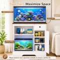 Heybly 20-29-37 Gal Fish Tank Stand with Power Outlets & Cabinet HAS012WWB