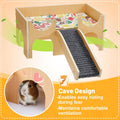MEWTOGO Upgraded Sturdy Wooden Guinea Pig Castle with Stairs & Mat