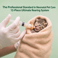 Newborn Pet Nursing Kit - 6 Pack 3ml Syringes & 6 Silicone Nipples. Anti-Choke Feeding Supplies for Kittens, Puppies, Sm