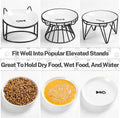 Kitwinney Cat Food Bowl, Whisker Friendly Ceramic Cat Bowls with Nonslip Silicone Bottom, Pack of 3 Quiet Dishes and Plates for Feeding Indoor Cats, Kittens and Small Dogs(Fishbone,Shallower)