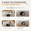 3-in-1 Cat Tunnel Bed – Cat Tunnels & Cat Beds for Indoor Cats with Catnip Toys – Cat Bed Cave & Peekaboo Cat Hideaway – Foldable Interactive Cat, Kitty & Kitten Toys