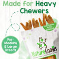 Nature Gnaws Beef Tendons for Dogs 7-11" (12 Count) - Long Lasting for Aggressive Chewers & Large Dogs - Natural Beef Jerky Dog Chew Bones - Rawhide Free