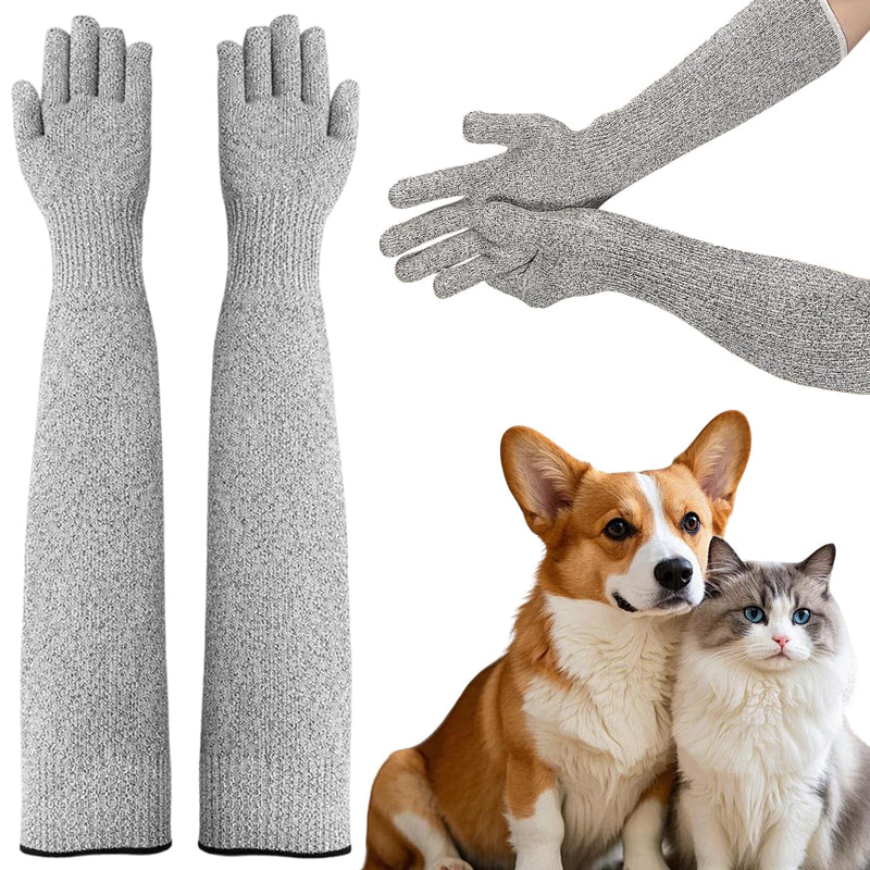 Cat Gloves Bite Proof, Cat Grooming Supplies, 15.74 in Cat Mittens to Prevent Scratching, Extra-Long Durable Bite Resistant Gloves, Bite Proof Gloves for Pet Grooming, Nail Trimming & Arm Protection