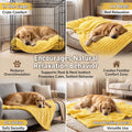 Small Emotional Support Blanket Yellow, Security Calming Dog Blanket, Faux Rabbit Fur Polyester Material for Dog Indoor 