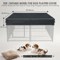 Dog Playpen Cover Reinforced with Waterproof Sunshade Curtain | 1680D Waterproof Oxford Cloth & Nylon Mesh | UV-Resistan