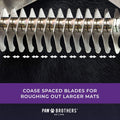 RYAN'S PET SUPPLIES Paw Brothers 13-Blade Coarse Double Wide Dematting Undercoat Rake for Dogs and Cats, Professional Gr