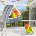 Hoopttay Medium Winter Warm Bird House and Bird Bed for Cage with Soft Plush Hanging Hammock & Hut Tent, Hideaway Sleeping Nest for Budgies, Parakeets, Cockatiels (Grey, M)