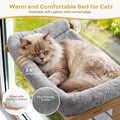 Pecute Cat Window Hammock Foldable, Cat Bed with Soft Cushion Grey, 26" L