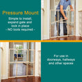MYPET Wire Mesh Dog Gate: 29.5"-40" Wide, Pressure Mounted with No Tools; Expandable, Durable Pet Gates for Doors and Hallways, 37" Tall, Made with Sustainable Hardwood