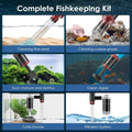 AKKEE Aquarium Vacuum Gravel Cleaner, 36W Electric Fish Tank Cleaner Vacuum, 8 in 1 Multifunctional Aquarium Cleaner for