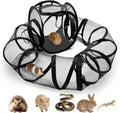 Small Animal Playpen with Surround Tunnel, Portable Foldable Outdoor Guinea Pigs Playpen with Carrying Handle, Breathabl