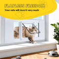【Solid Wood】 Cat Door for Window,Fit Width 21"-25" Window,3-Min Install,Solid Wood Frame,Window Cat Door,Hd High-Transpa